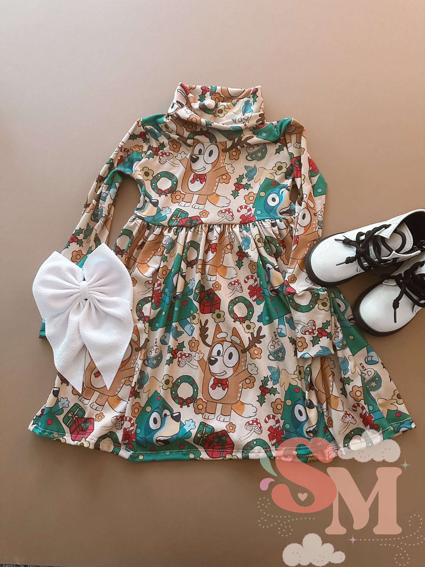 RTS 2T blue xmas Dress