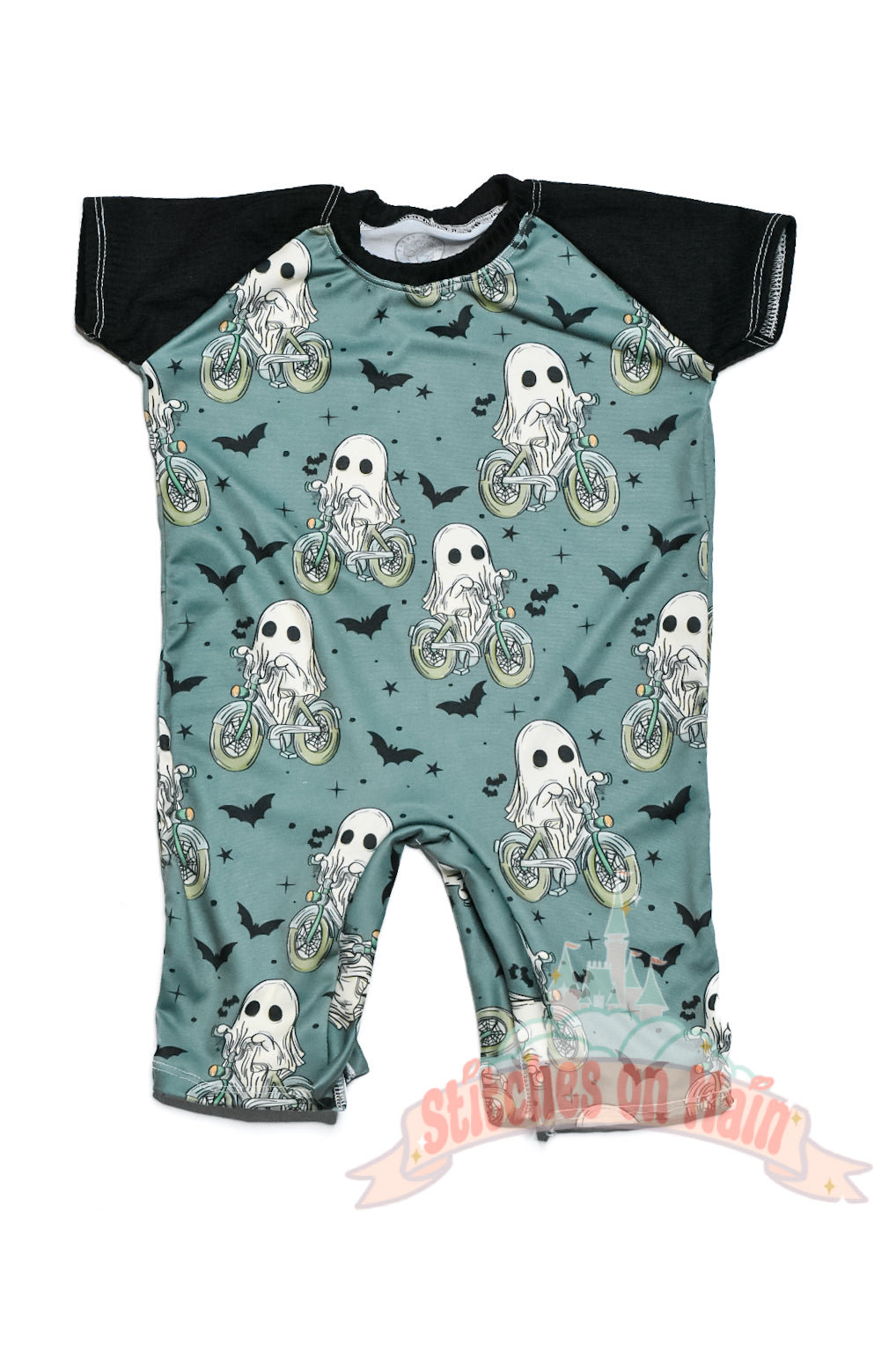 RTS 3-6m Skeleton Rowan Romper with snaps