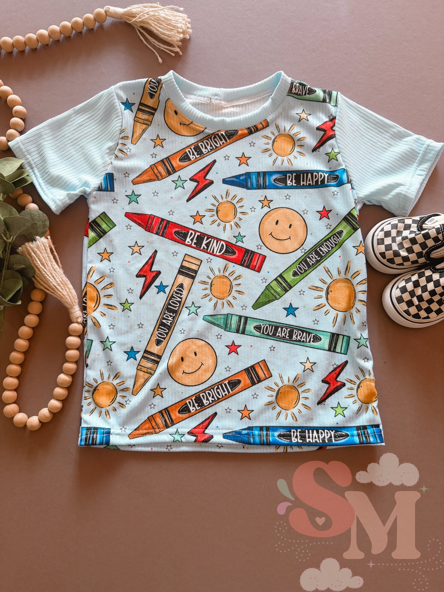 5T Basic Tee Blue Affirmations