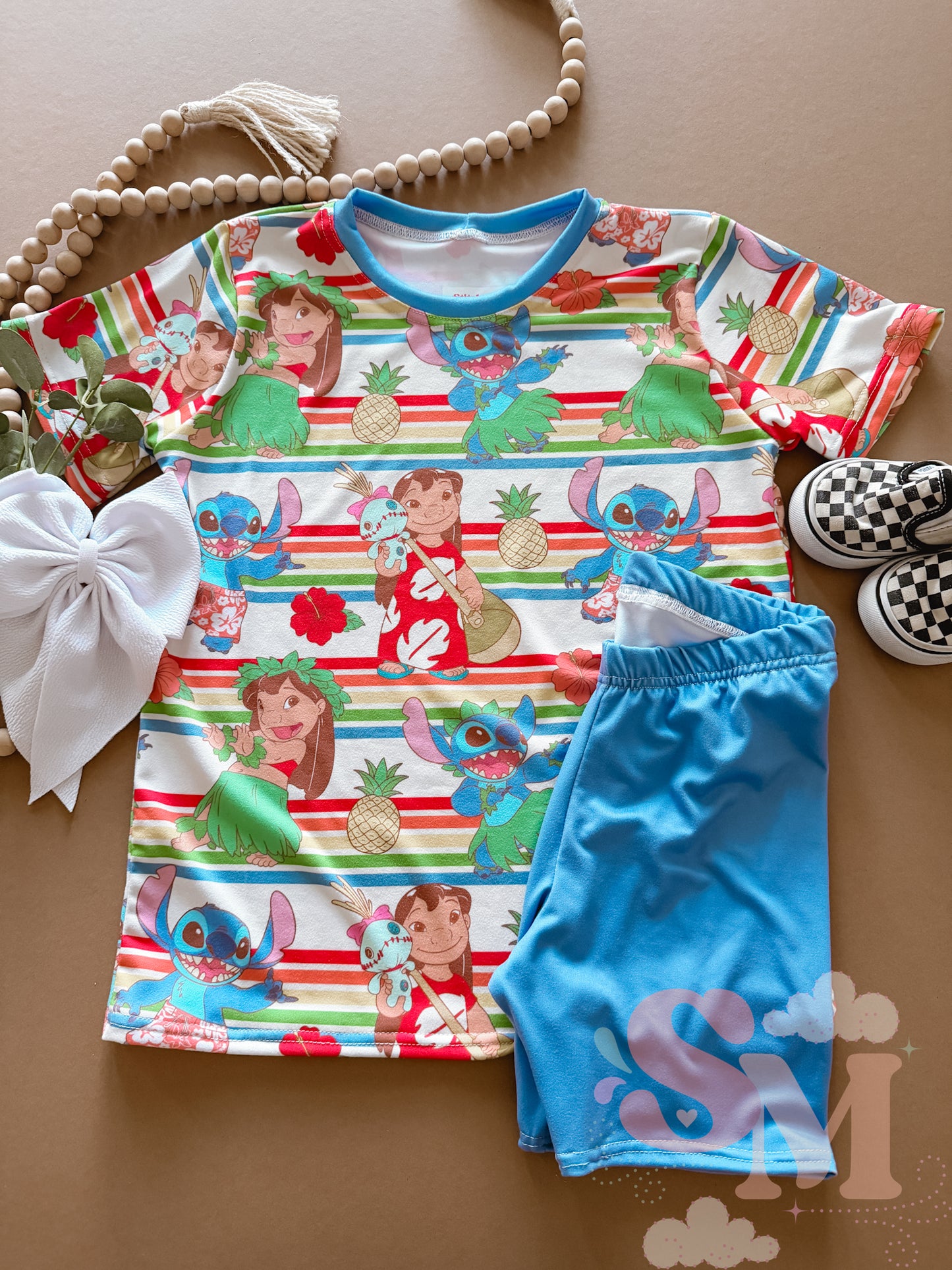 RTS Kids Small Hawaiian Dog Tee + Bikers or Shorties