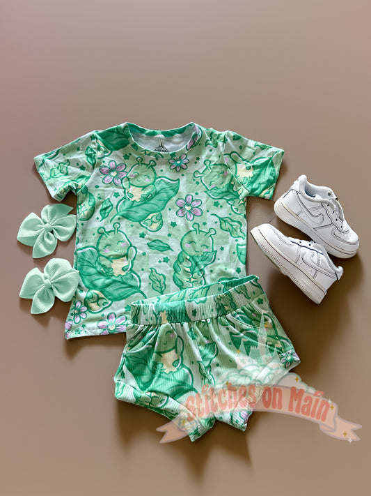 RTS 3T green buggers tee + pocket shorties