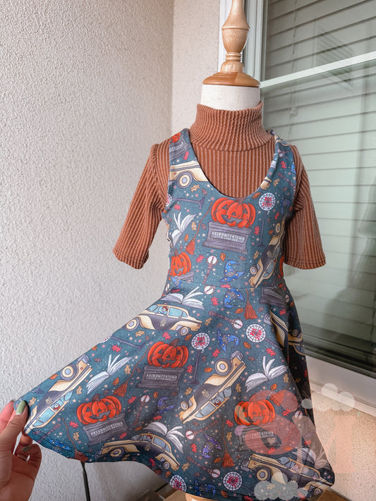 RTS 2T Indy Dress & Fitted Tee Set Spooky Town