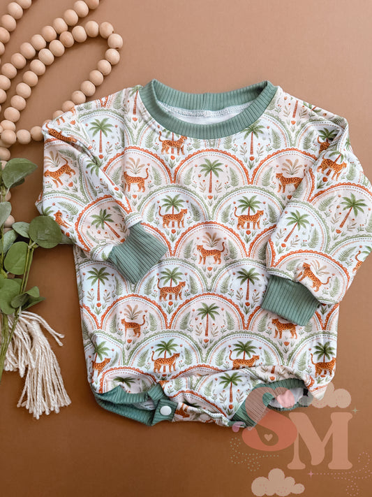 RTS 9/12M Sweater Romper Tigers