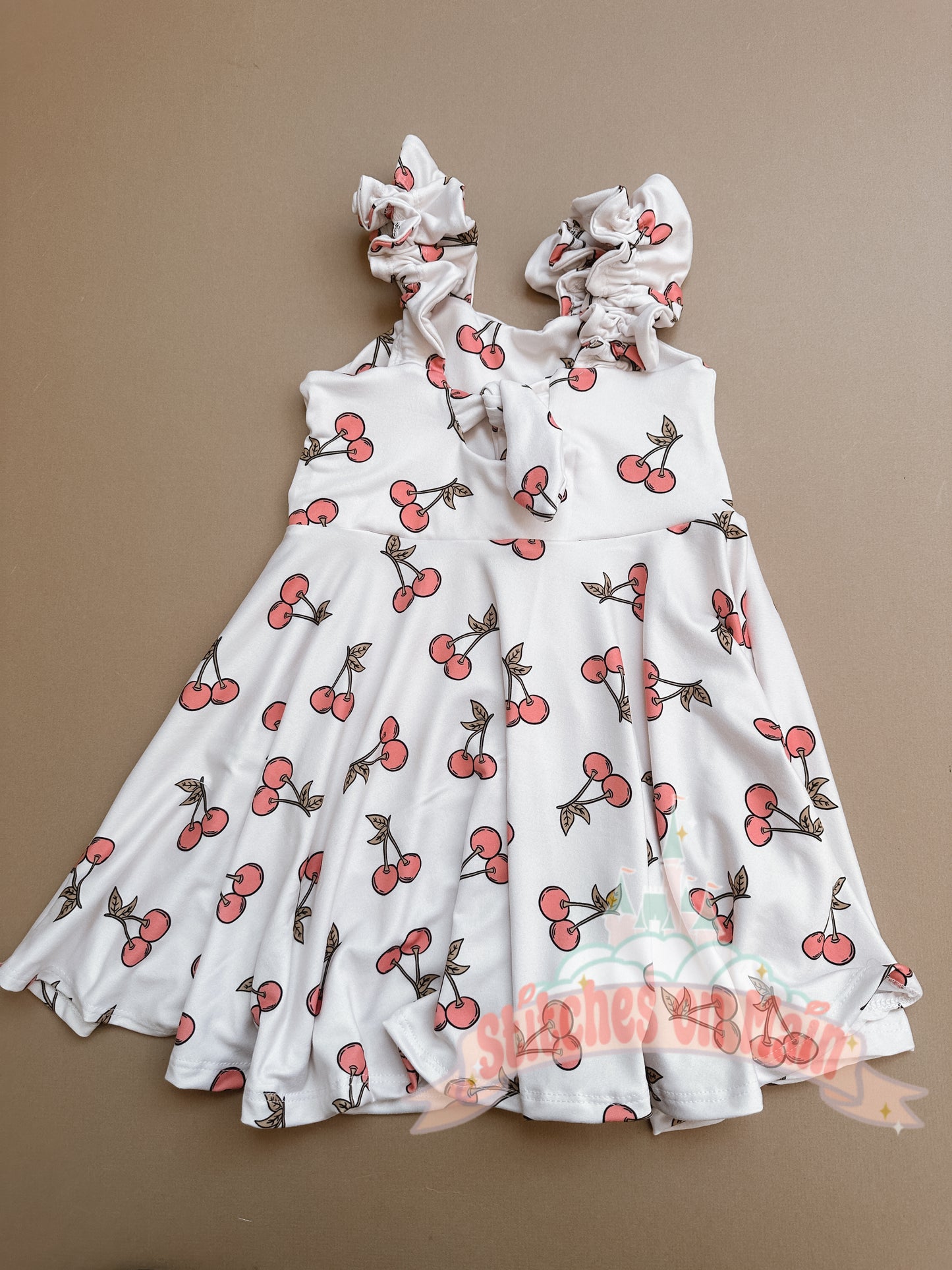 RTS 3T Lily Dress Cherries