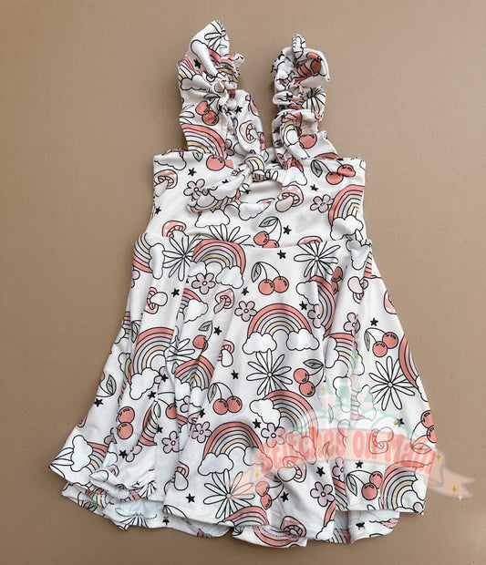 RTS 3T Lily Dress Cherries