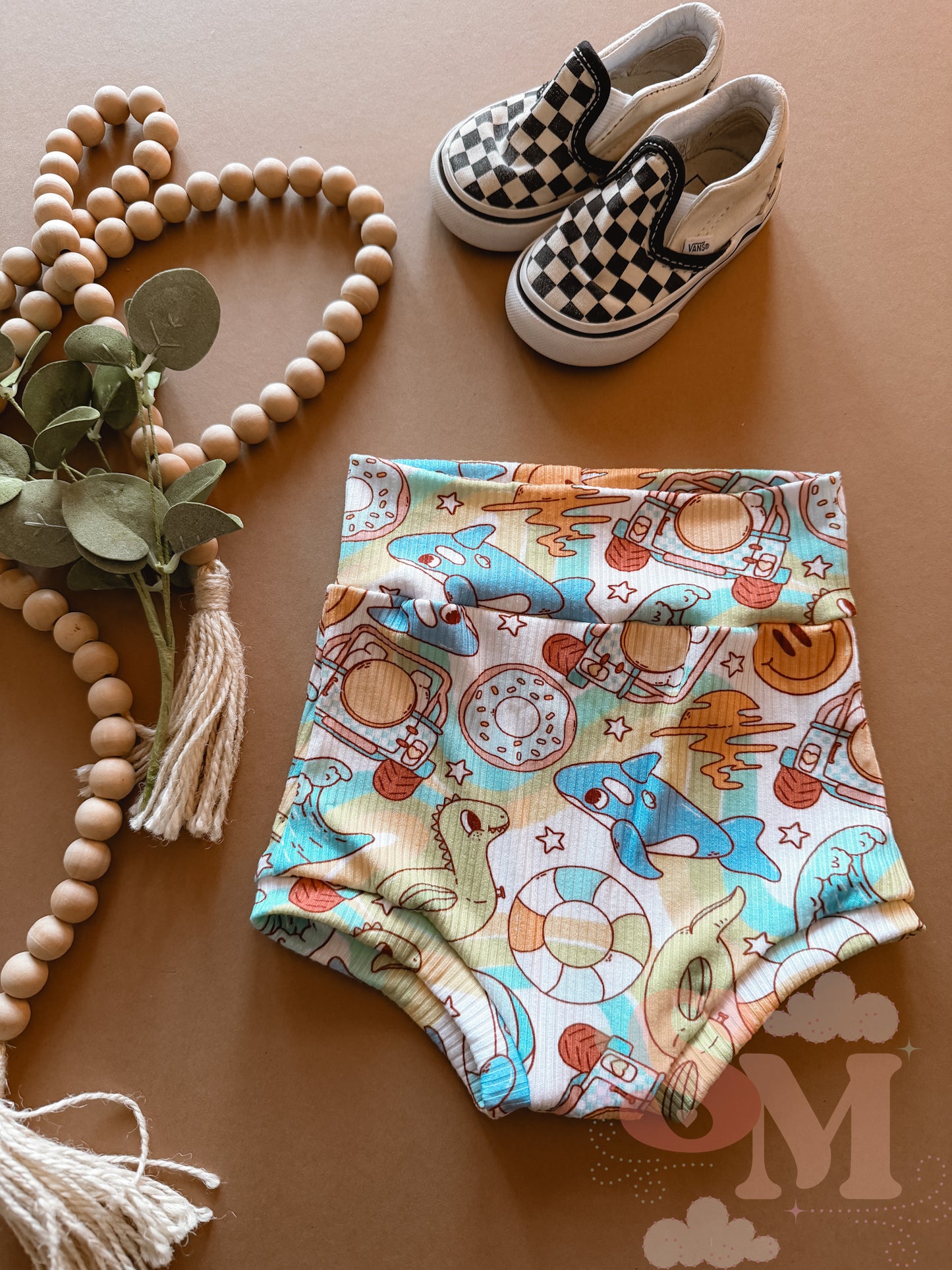 RTS 18/24M Summer blue print bummies