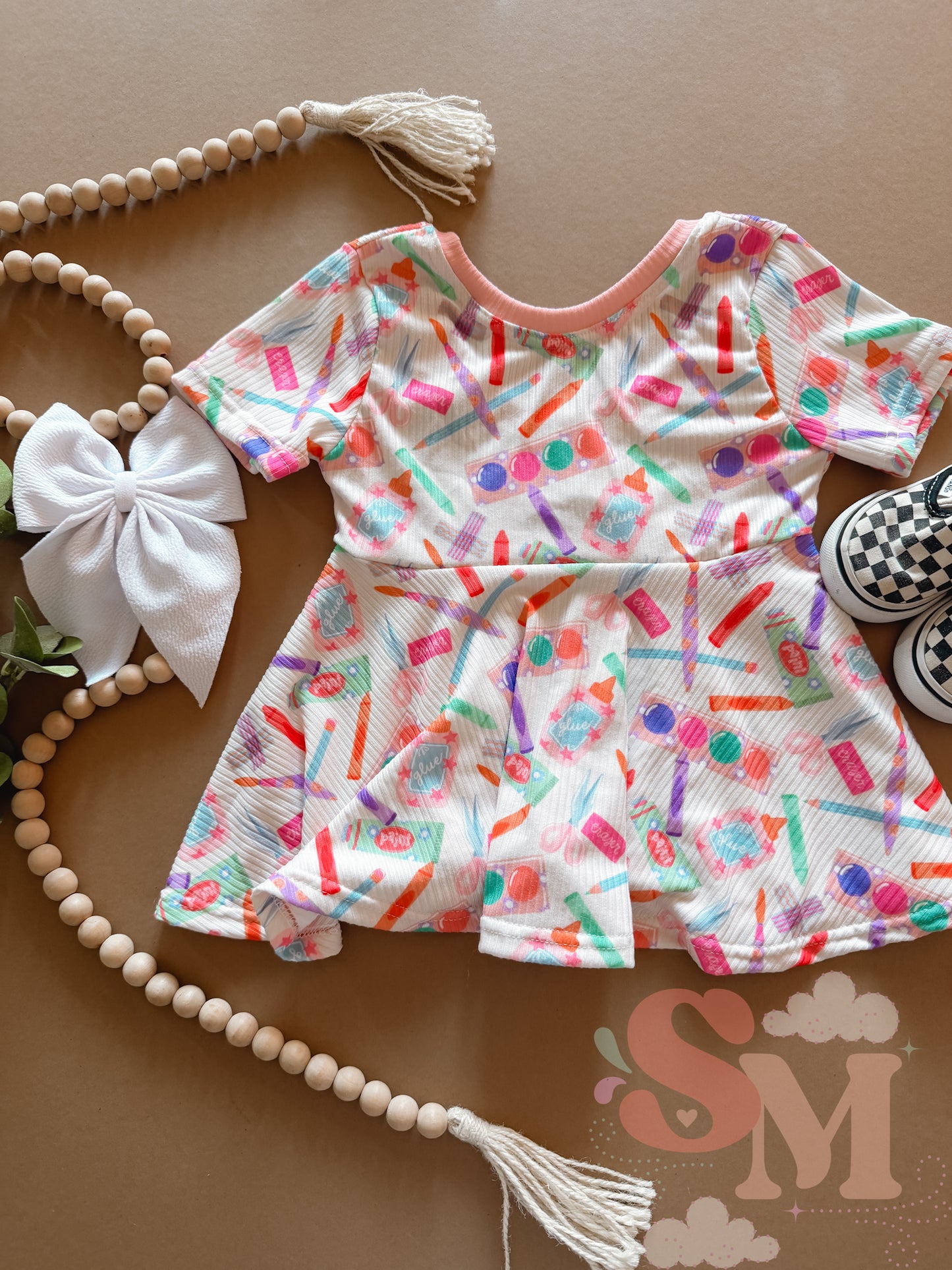 3T short sleeve peplum crayons