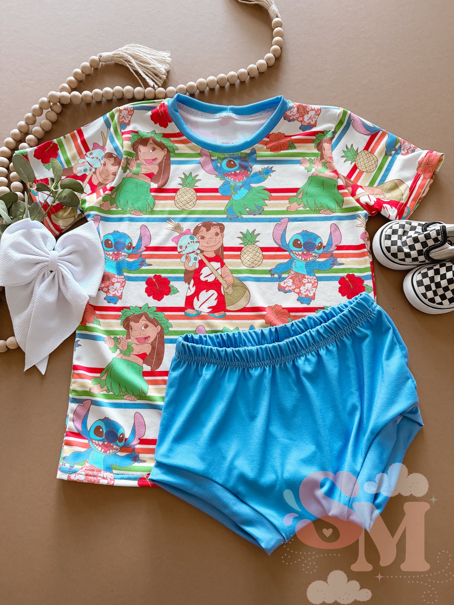 RTS Kids Small Hawaiian Dog Tee + Bikers or Shorties
