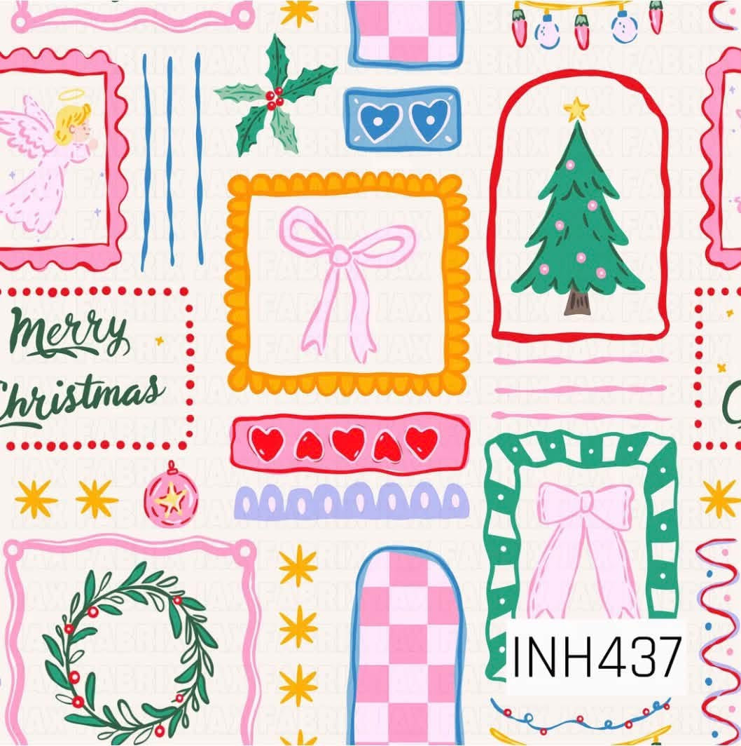 Merry Little Frames Christmas print for handmade kids clothing by Stitches on Main