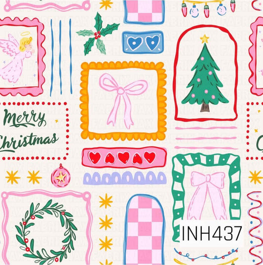 Merry Little Frames Christmas print for handmade kids clothing by Stitches on Main