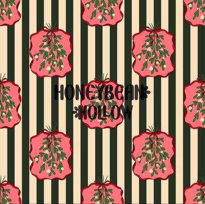 Mistletoe Stripe Christmas print for handmade kids clothing by Stitches on Main