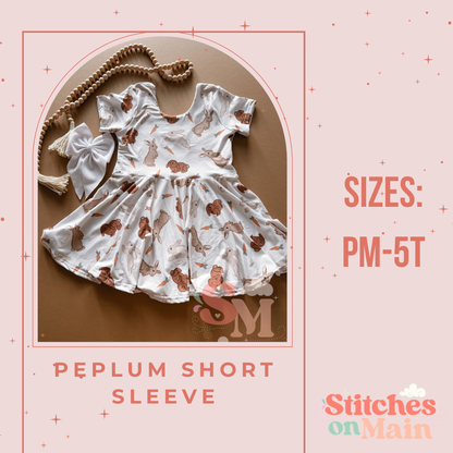 Short Sleeve Peplum style, handmade kids clothing by Stitches on Main