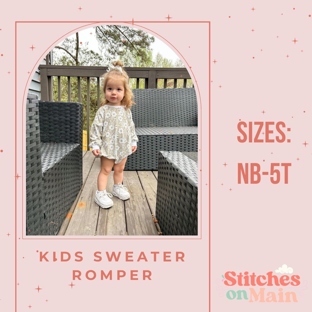 Sweater Romper style, handmade kids clothing by Stitches on Main