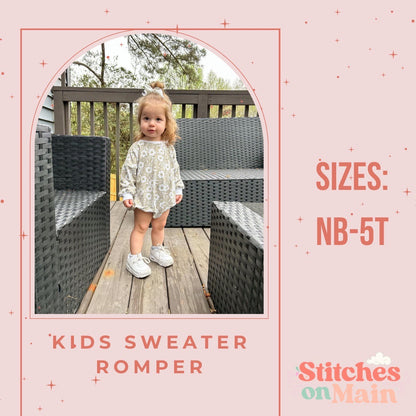 Sweater Romper style, handmade kids clothing by Stitches on Main