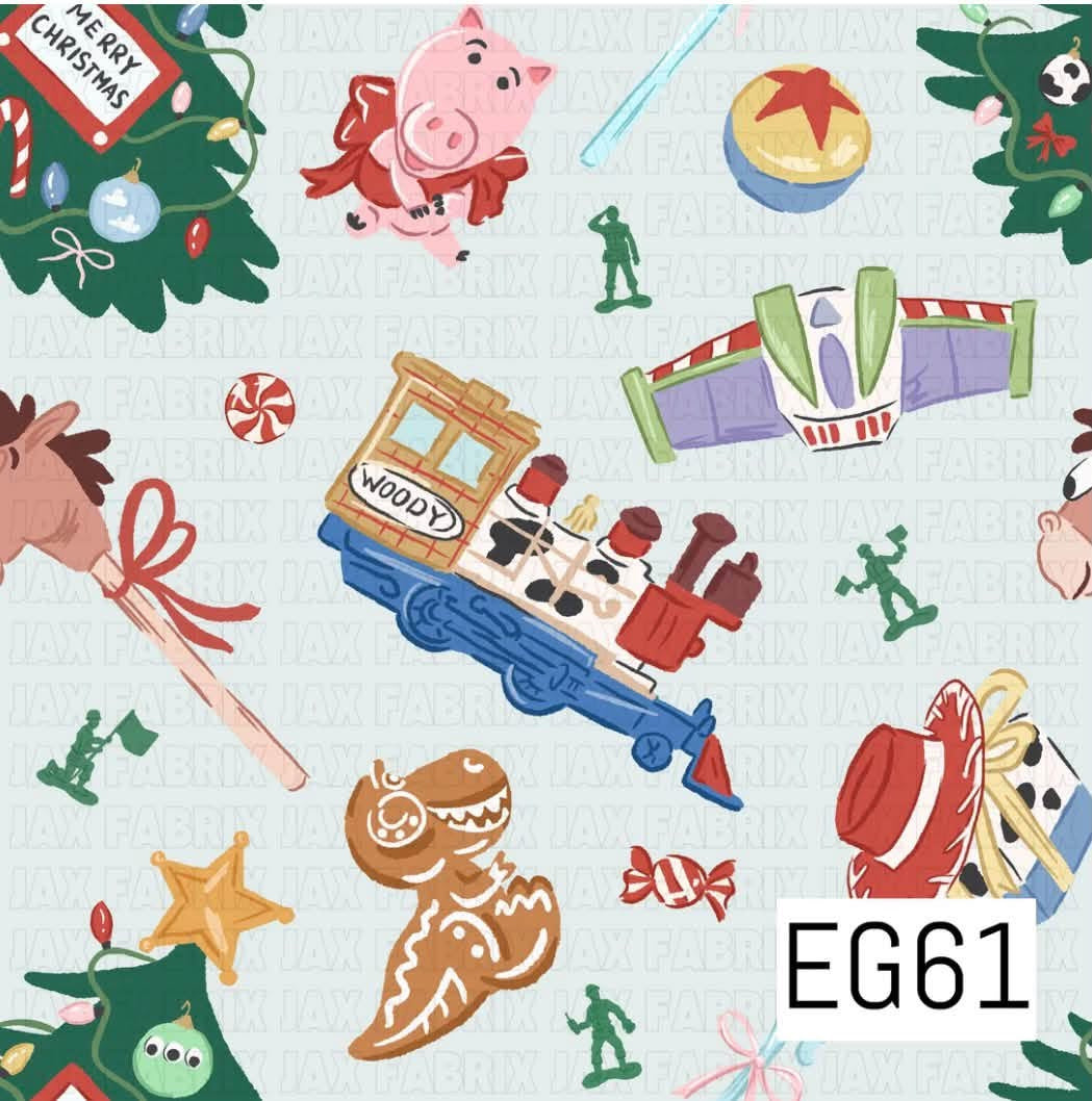 Toy Box Christmas print for handmade kids clothing by Stitches on Main